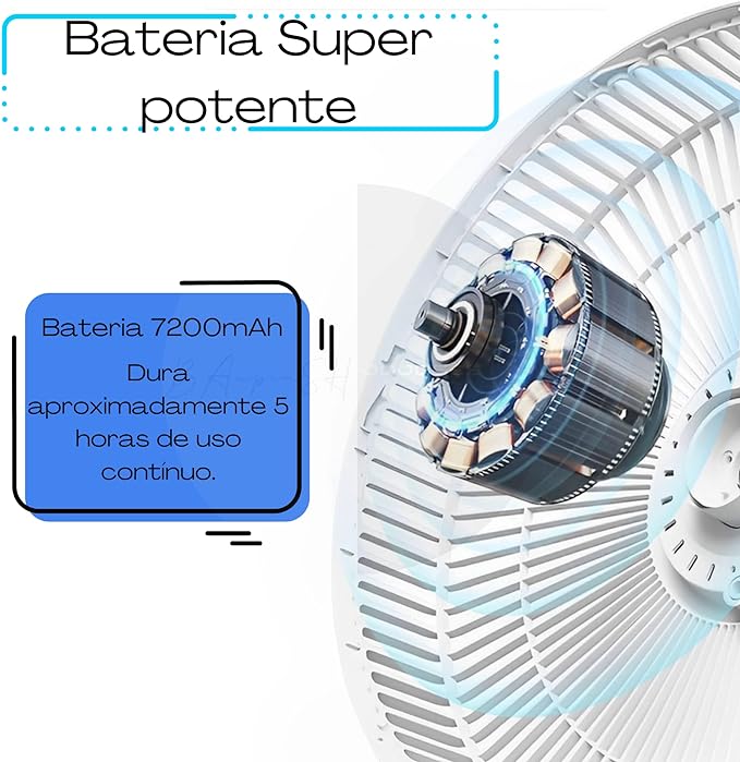 VENTILADOR PORTÁTIL SILENCIOSO, SEM FIO E DOBRAVEL - BRANCO - 1M DE ALTURA