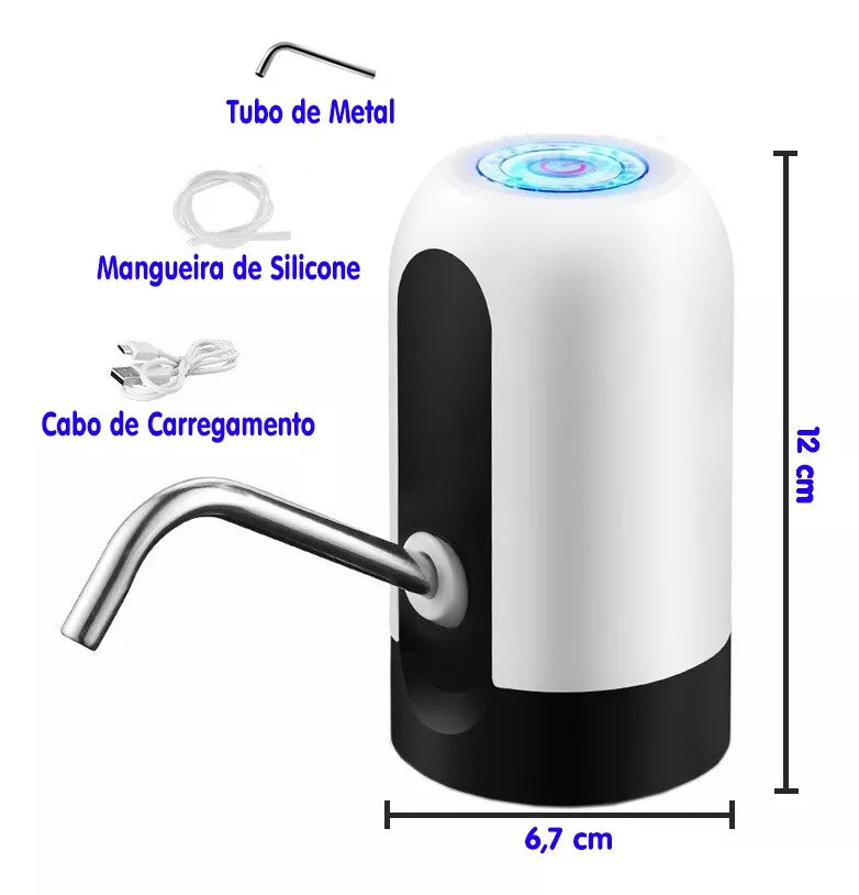 Bomba Galão Água Mineral Bebedouro Elétrica Recarregável Usb